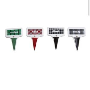 Thirstystone Set of 4 Ceramic Plaid Cheese Markers 🧀